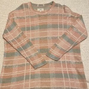 Lou & Grey Women’s Pink Plaid Sweater